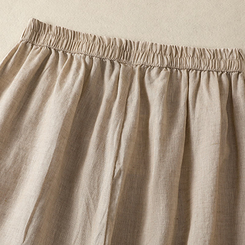 Pantaloni harem da donna in cotone e lino, con tasche, modello Buddha Stones, casual, in pizzo semplice, lunghezza 7-8 - image 3