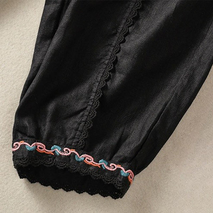 Pantaloni harem da donna in cotone e lino, con tasche, modello Buddha Stones, casual, in pizzo semplice, lunghezza 7-8 - image 30
