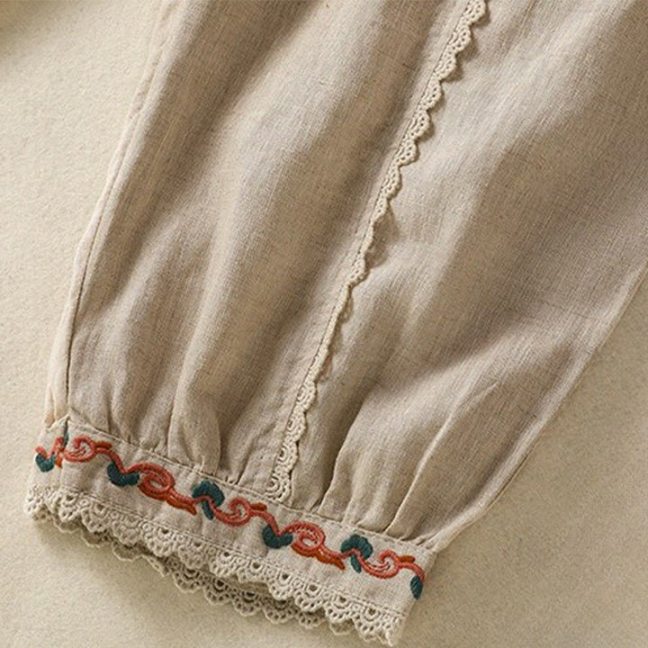 Pantaloni harem da donna in cotone e lino, con tasche, modello Buddha Stones, casual, in pizzo semplice, lunghezza 7-8 - image 6