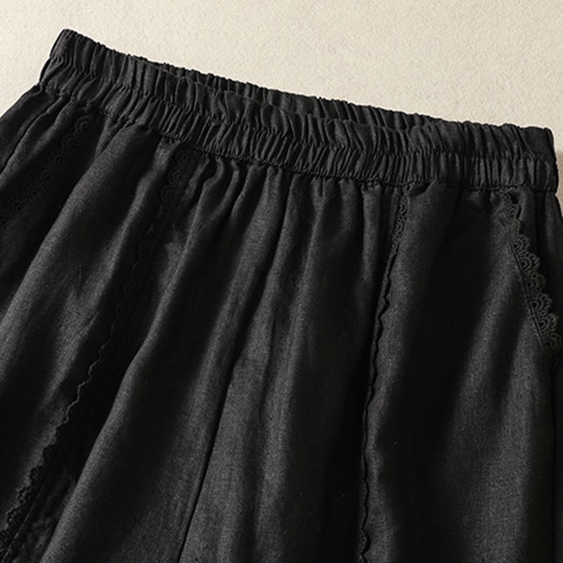Pantaloni harem da donna in cotone e lino, con tasche, modello Buddha Stones, casual, in pizzo semplice, lunghezza 7-8 - image 26