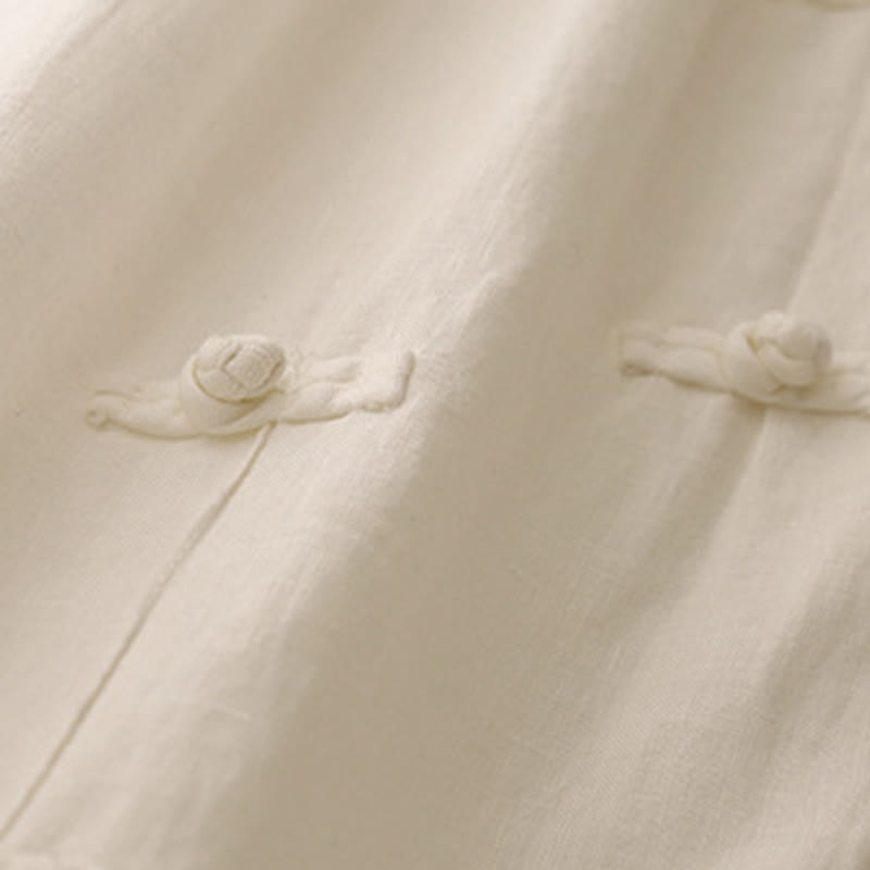 Pantaloni harem da donna in cotone e lino, con tasche, modello Buddha Stones, casual, tinta unita, con bottoni a rana, lunghezza 7-8 - image 12