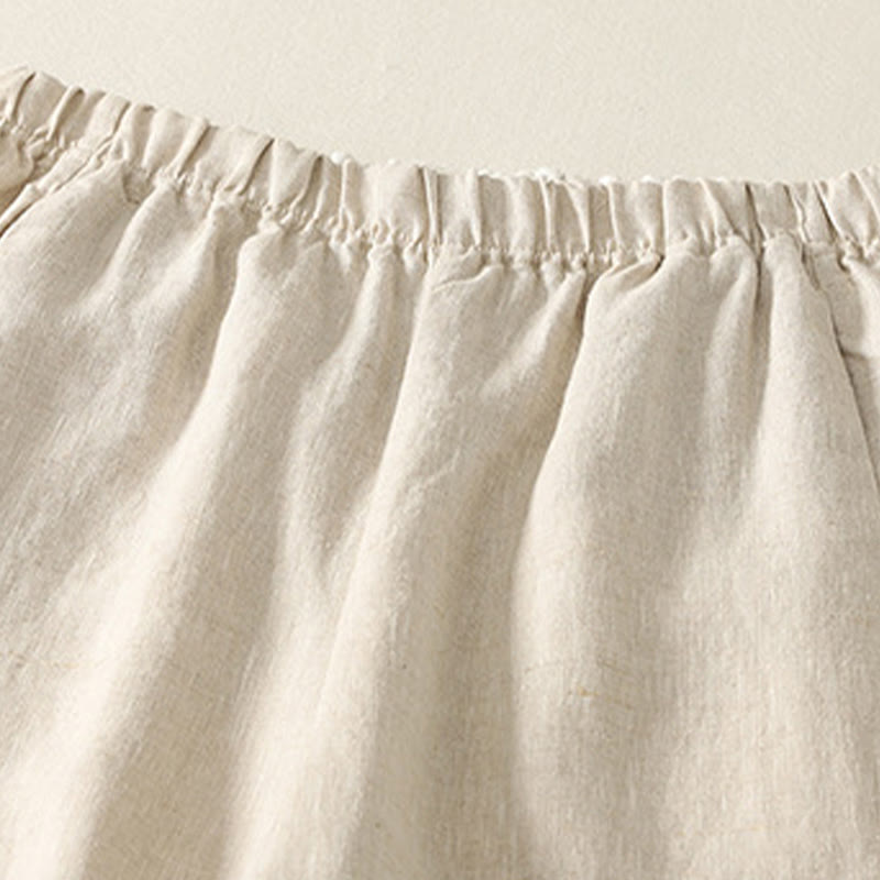 Pantaloni da donna in lino e cotone con tasche, modello Buddha Stones, tinta unita, semplici e quotidiani - image 2