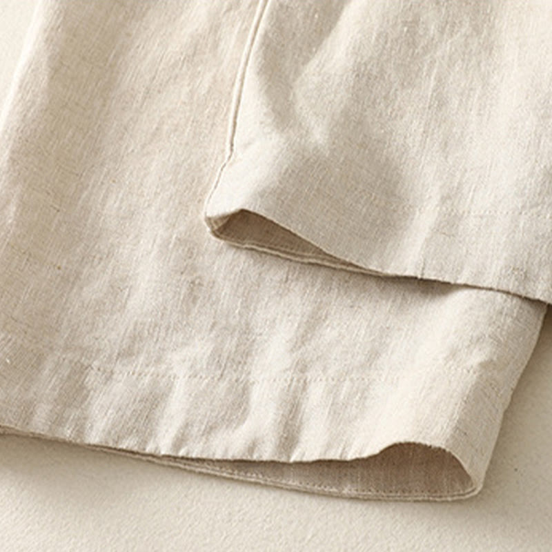 Pantaloni da donna in lino e cotone con tasche, modello Buddha Stones, tinta unita, semplici e quotidiani - image 5