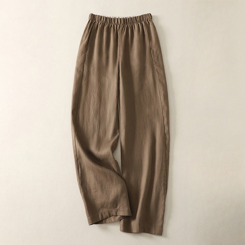 Pantaloni da donna in lino e cotone con tasche, modello Buddha Stones, tinta unita, semplici e quotidiani - Perù - US8-10, UK/AU12-14, EU40-42 (2XL) - image 7