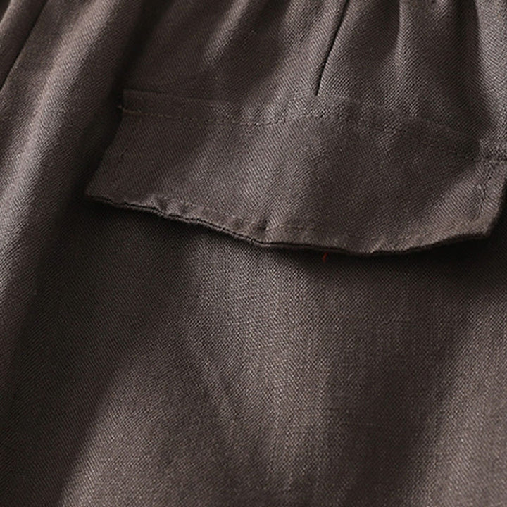 Pantaloni da donna in lino e cotone con tasche, modello Buddha Stones, tinta unita, semplici e quotidiani - image 13