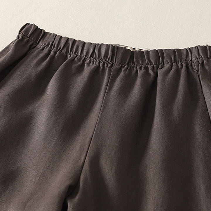 Pantaloni da donna in lino e cotone con tasche, modello Buddha Stones, tinta unita, semplici e quotidiani - image 12