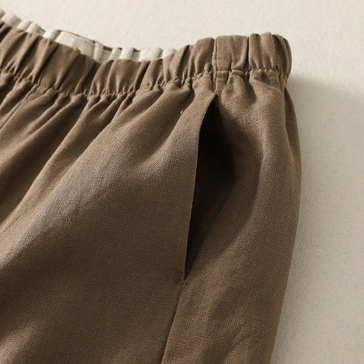 Pantaloni da donna in lino e cotone con tasche, modello Buddha Stones, tinta unita, semplici e quotidiani - image 9