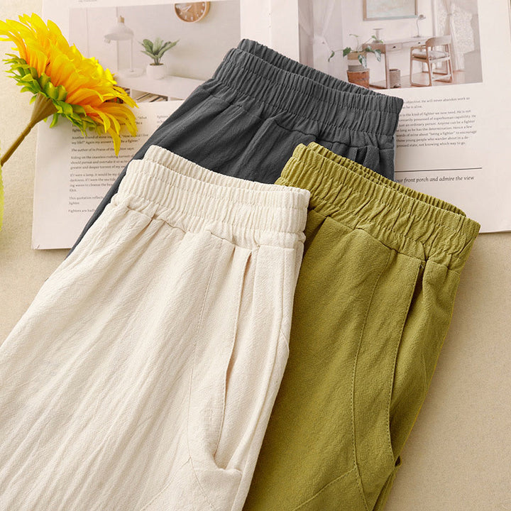Pantaloni da donna Buddha Stones Daily Plain con elastico in vita e tasche - image 16
