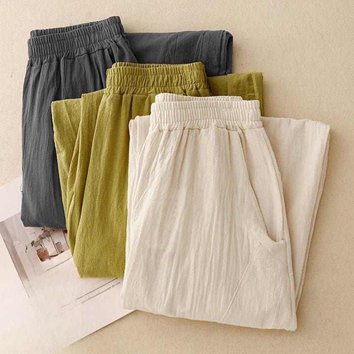 Pantaloni da donna Buddha Stones Daily Plain con elastico in vita e tasche - image 17