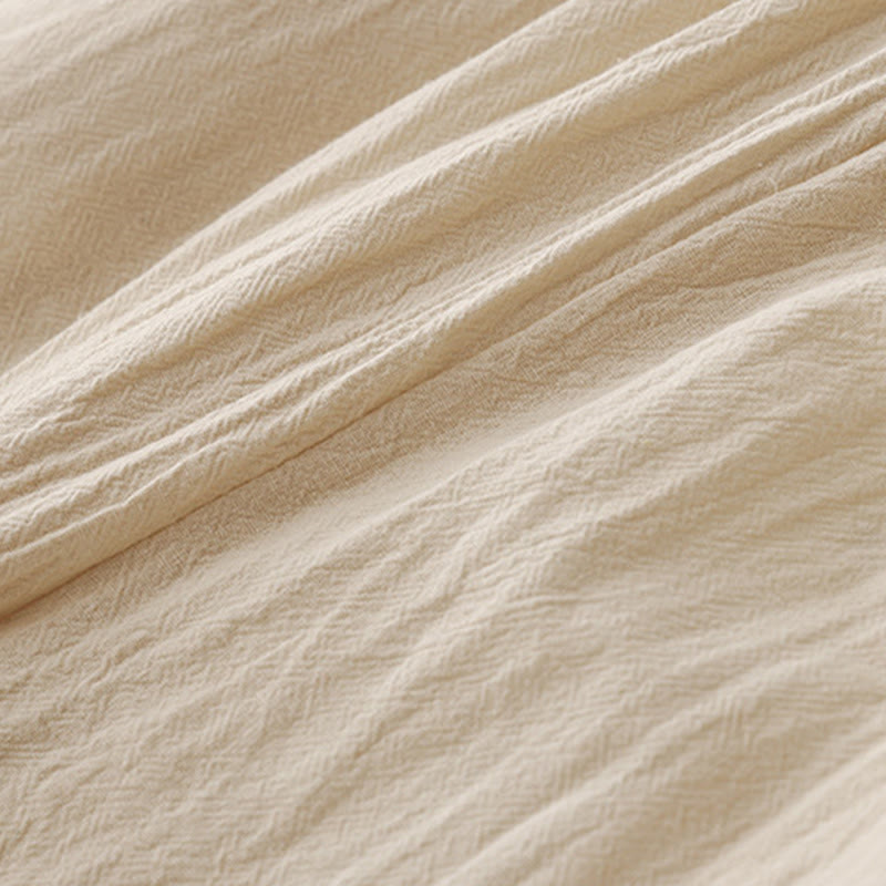 Pantaloni da donna in lino e cotone con elastico in vita, tinta unita , Buddha Stones Daily, con tasche - image 12