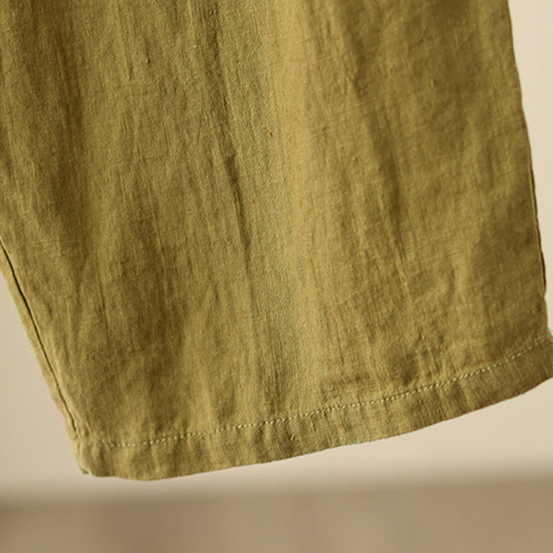 Pantaloni larghi da donna in cotone e lino, con tasche, modello Buddha Stones, casual, tinta unita, con coulisse, lunghezza 9 - image 20