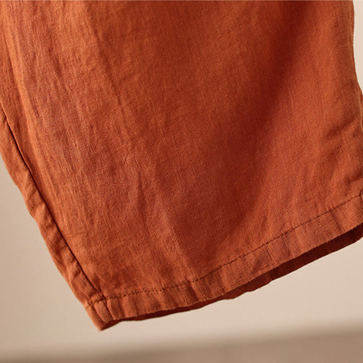 Pantaloni larghi da donna in cotone e lino, con tasche, modello Buddha Stones, casual, tinta unita, con coulisse, lunghezza 9 - image 12