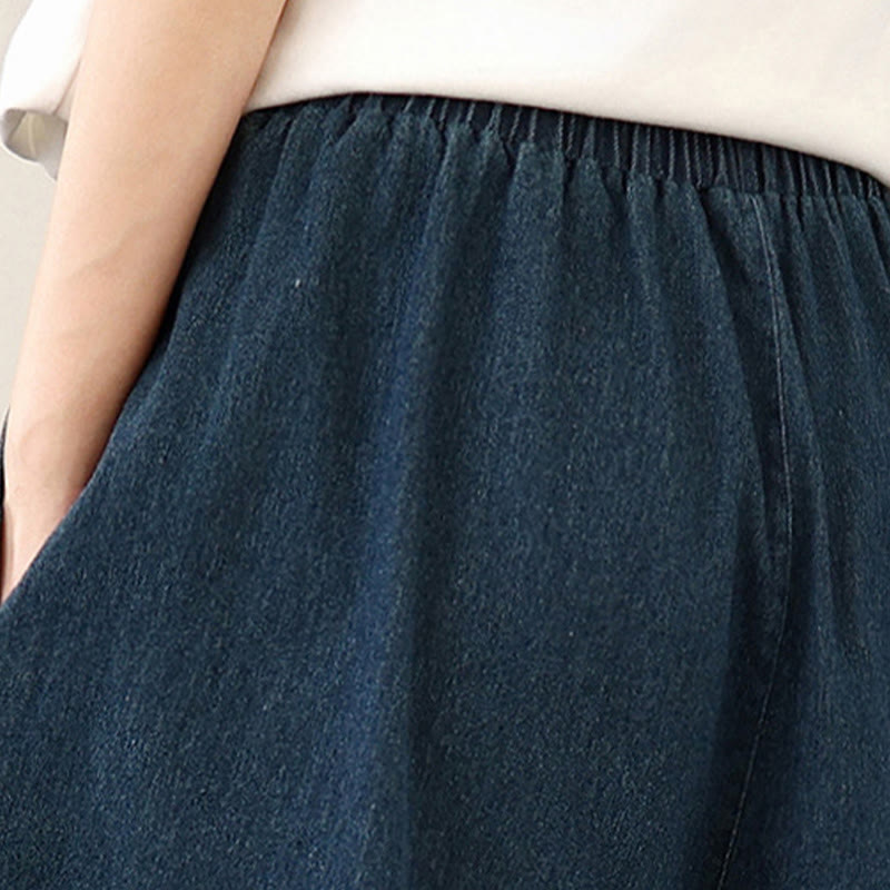 Pantaloni a gamba larga da donna con tasche e design vintage con nappa effetto consumato Buddha Stones Spring