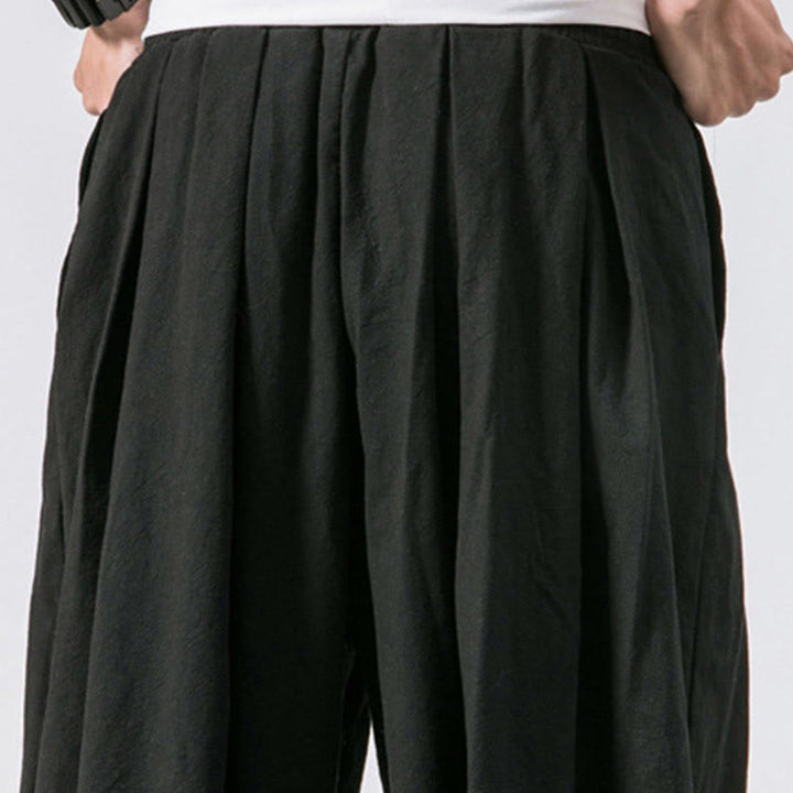 Pantaloni sportivi casual da uomo Buddha Stones in cotone tinta unita con coulisse e tasche - image 14