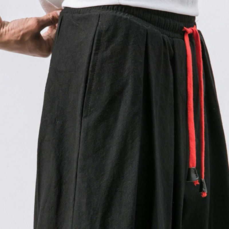 Pantaloni sportivi casual da uomo Buddha Stones in cotone tinta unita con coulisse e tasche - image 12