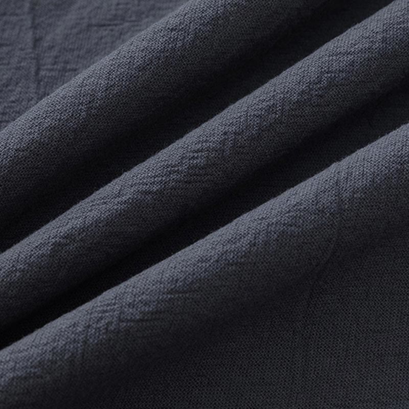 Set di 2 pezzi estivi Buddha Stones , maglietta a maniche corte, pantaloni lunghi 7-8, tuta in lino e cotone, per meditazione da uomo, con tasche - image 3