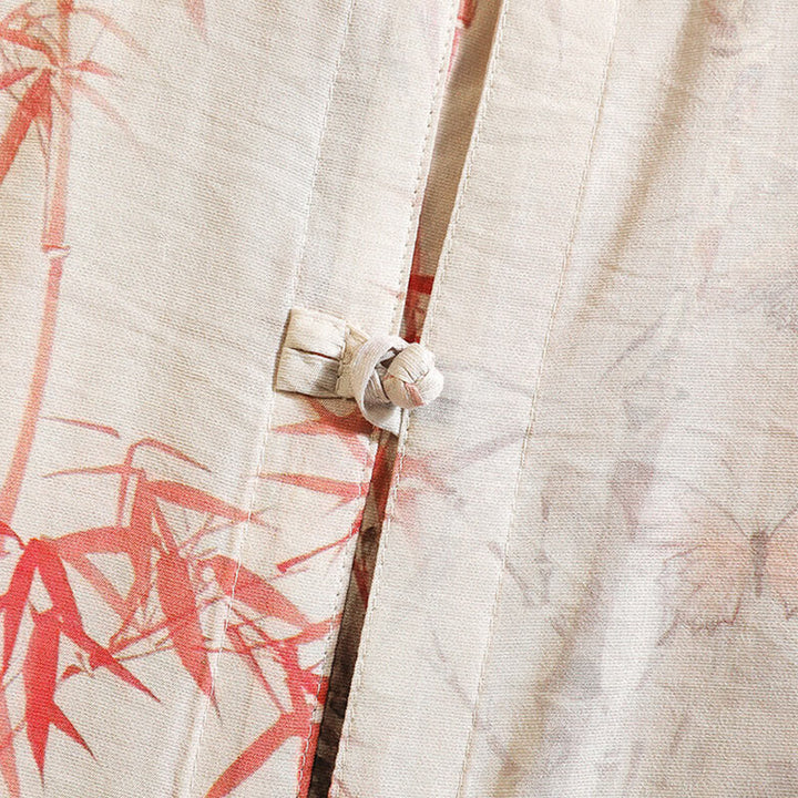 Camicia da uomo con giacca, manica corta, motivo a farfalla in bambù estivo con Buddha Stones - image 4