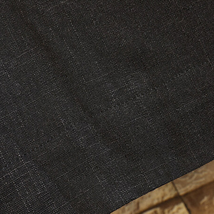 Camicia da uomo in cotone e lino a maniche corte con bottoni, tinta unita, stile estivo cinese Buddha Stones