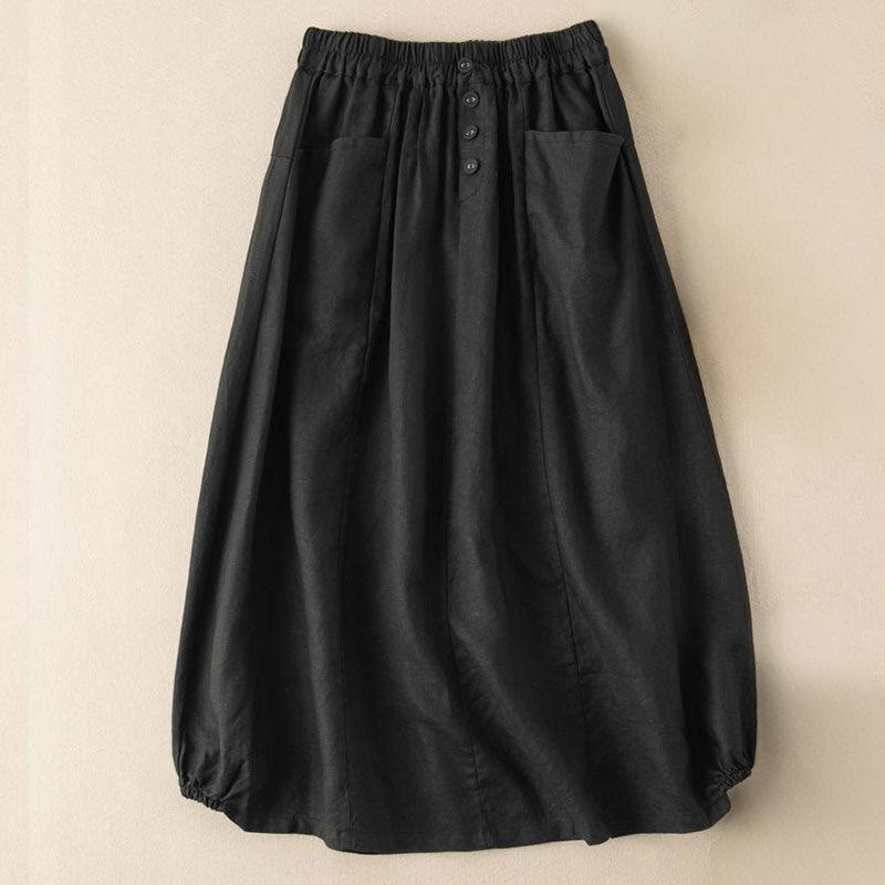 Gonna da donna con tasche, lunghezza 7-8, con elastico in vita e Buddha Stones - Nero - US16, UK/AU20, EU48 (5XL) - image 6