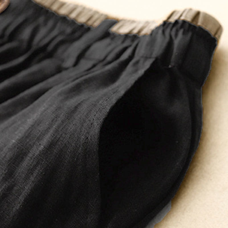 Gonna da donna in lino e cotone con tasche, stile vintage casual, stile Buddha Stones, con spacchi laterali elasticizzati - image 11