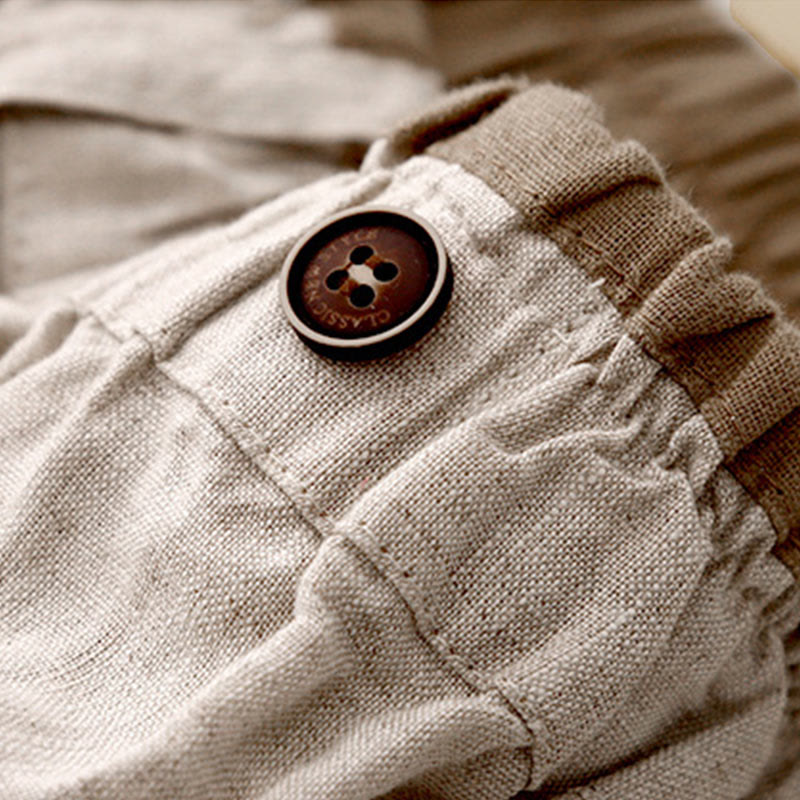 Gonna da donna in lino e cotone con tasche, stile vintage casual, stile Buddha Stones, con spacchi laterali elasticizzati - image 4