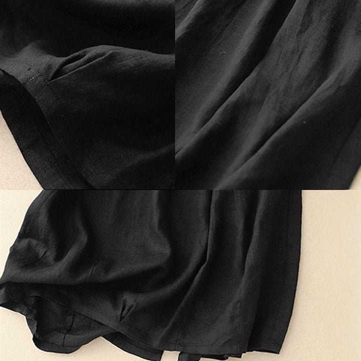 Gonna da donna in lino e cotone con tasche, stile vintage casual, stile Buddha Stones, con spacchi laterali elasticizzati - image 14