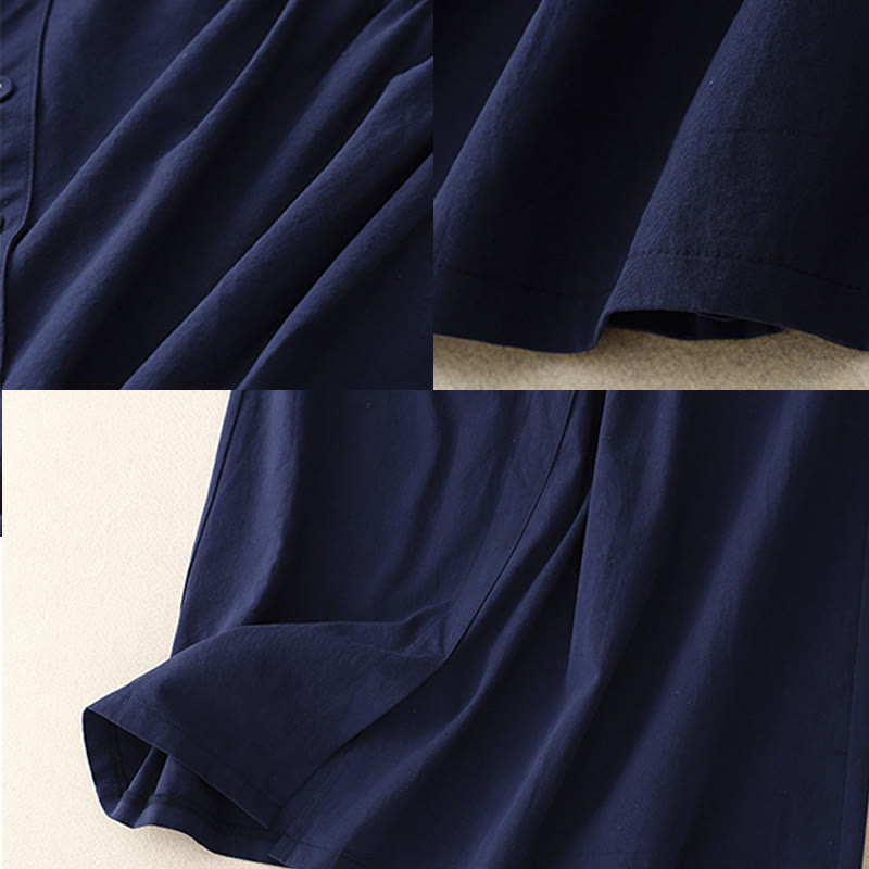 Gonna da donna in cotone con tasche, casual, semplice e asimmetrica, con bottoni, motivo Buddha Stones - image 6