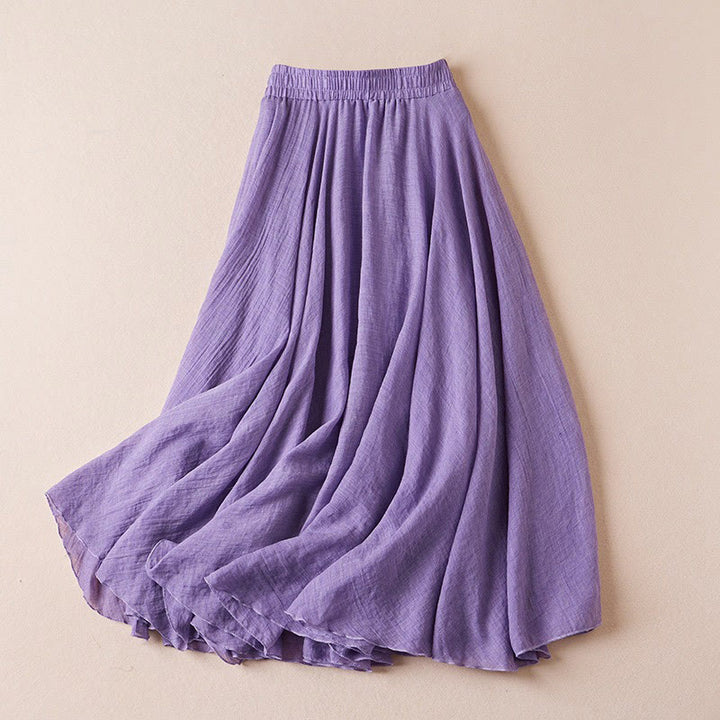 Gonna da donna in cotone a vita alta, casual, vintage, colore puro, Buddha Stones - Orchidea media - US4, UK/AU8, EU36 (L) - image 29