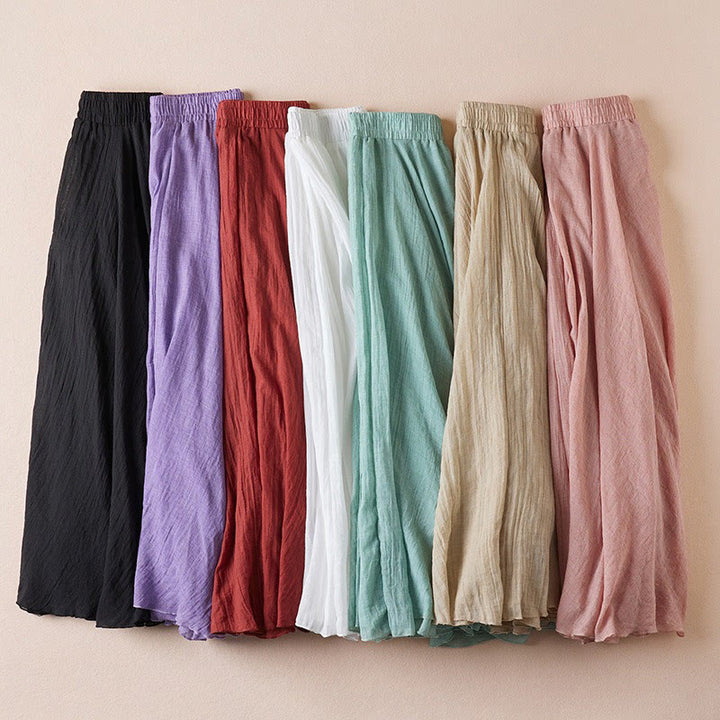 Gonna da donna in cotone a vita alta, casual, vintage, colore puro, Buddha Stones - image 32