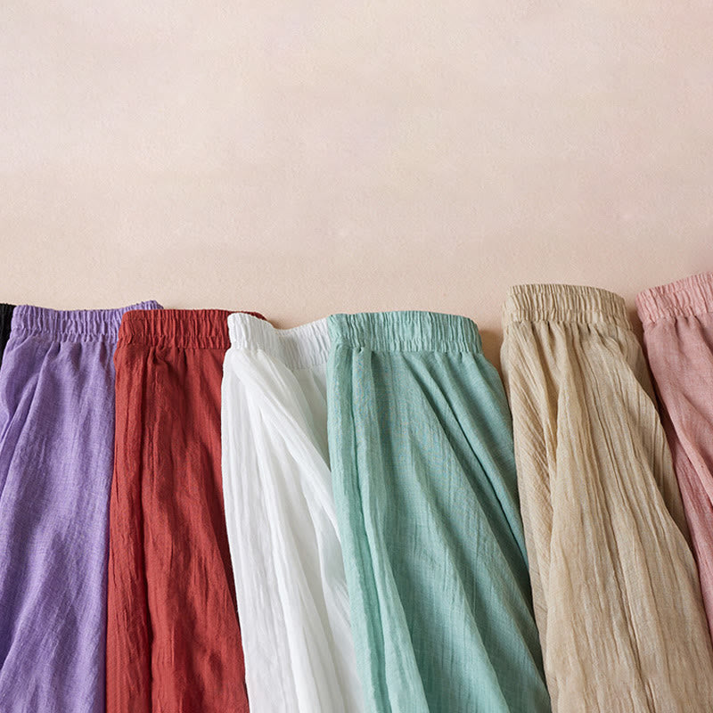 Gonna da donna in cotone a vita alta, casual, vintage, colore puro, Buddha Stones - image 33