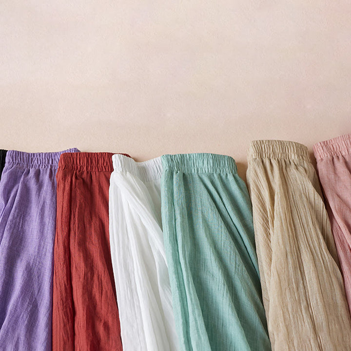 Gonna da donna in cotone a vita alta, casual, vintage, colore puro, Buddha Stones - image 33