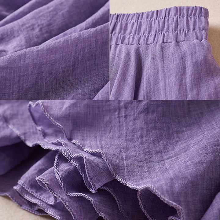 Gonna da donna in cotone a vita alta, casual, vintage, colore puro, Buddha Stones - image 31