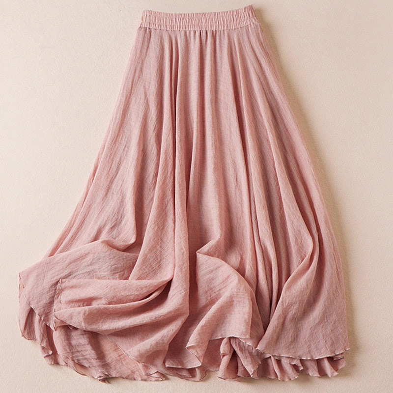 Gonna da donna in cotone a vita alta, casual, vintage, colore puro, Buddha Stones - image 8
