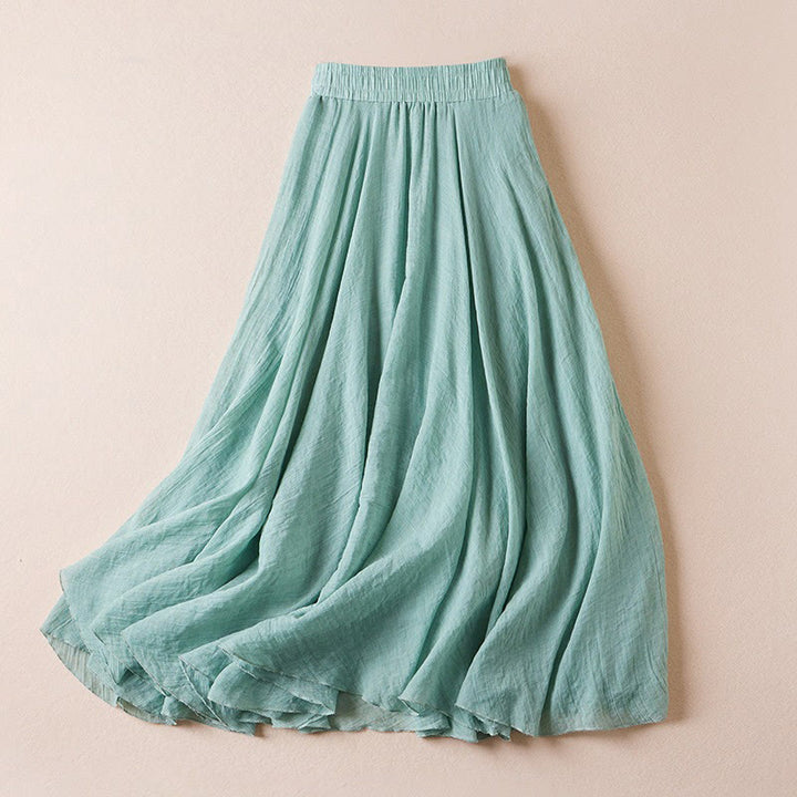 Gonna da donna in cotone a vita alta, casual, vintage, colore puro, Buddha Stones - Turchese - US4, UK/AU8, EU36 (L) - image 11
