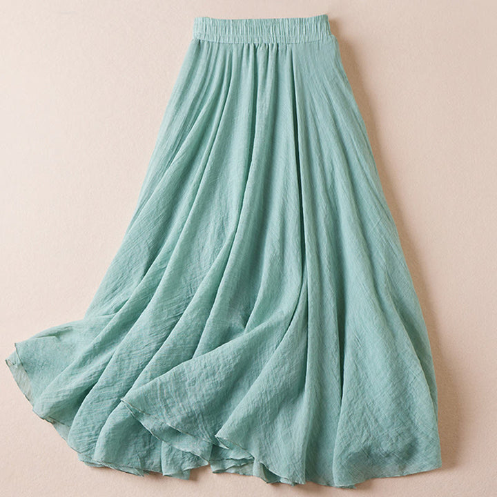 Gonna da donna a vita alta, stile vintage casual, tinta unita, con motivo Buddha Stones. - image 11