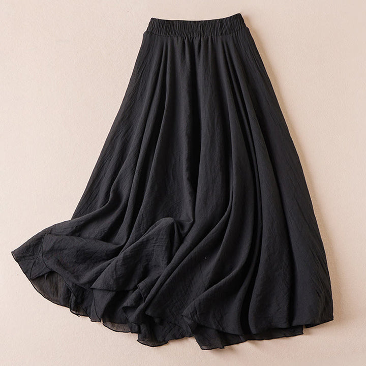 Gonna da donna a vita alta, stile vintage casual, tinta unita, con motivo Buddha Stones. - image 21