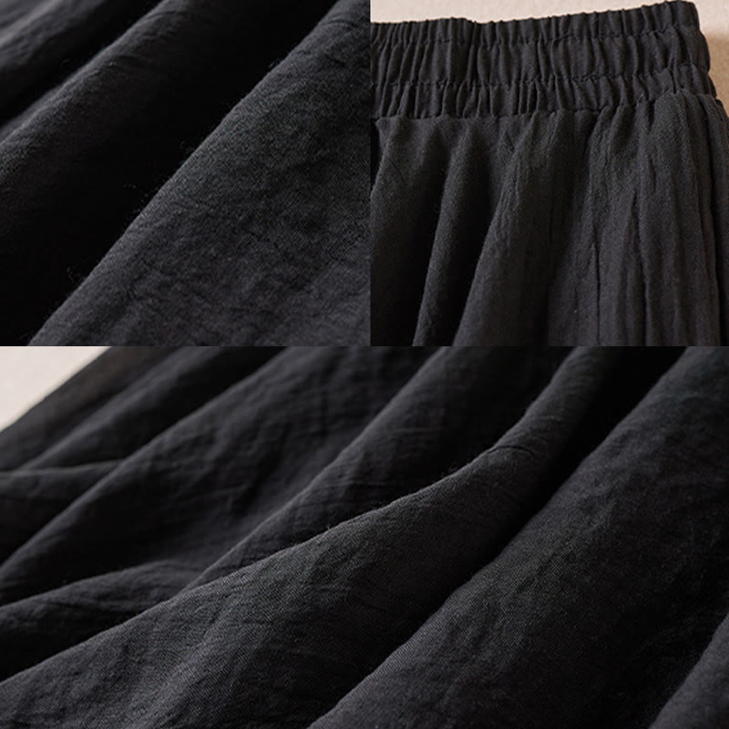 Gonna da donna in cotone a vita alta, casual, vintage, colore puro, Buddha Stones - image 25