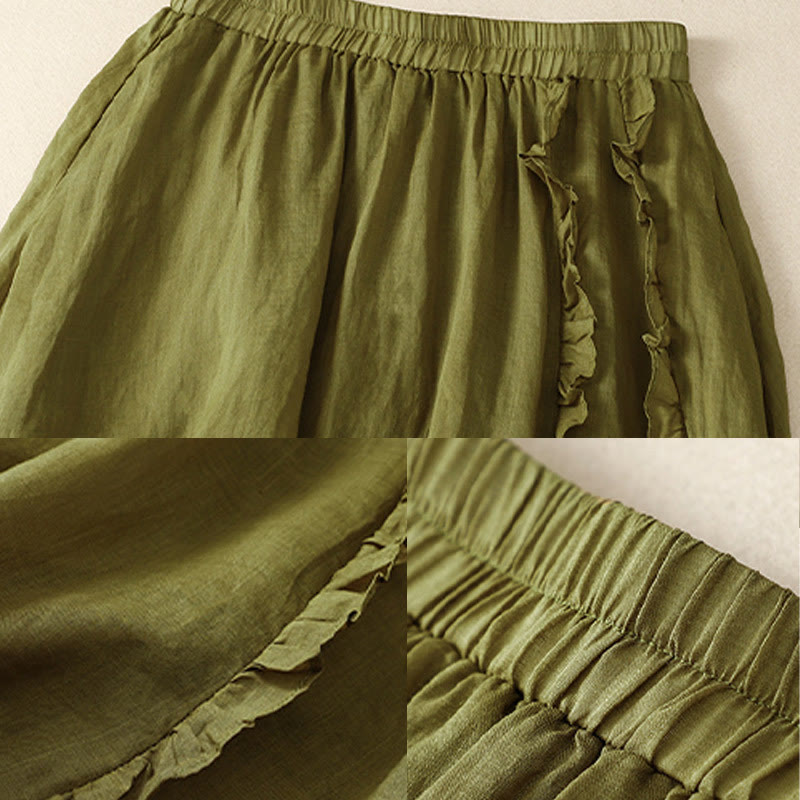 Gonna da donna in cotone con motivo a balze estive Buddha Stones - image 3