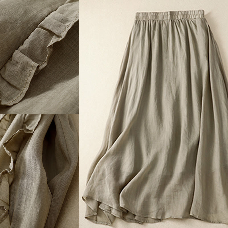 Gonna da donna in cotone con motivo a balze estive Buddha Stones - image 9