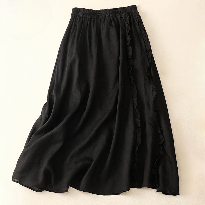 Gonna da donna in cotone con motivo a balze estive Buddha Stones - Nero - US8-10, UK/AU12-14, EU40-42 (2XL) - image 10