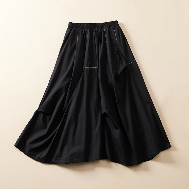 Gonna da donna in cotone con tasche, modello irregolare, casual ed estivo Buddha Stones - Nero - US8-10, UK/AU12-14, EU40-42 (2XL) - image 8