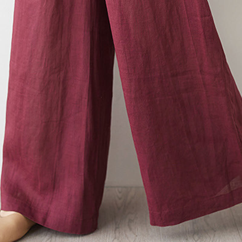 Set da donna in cotone e lino con camicia e pantaloni a maniche a tre quarti, motivo: Buddha Stones , 2 pezzi