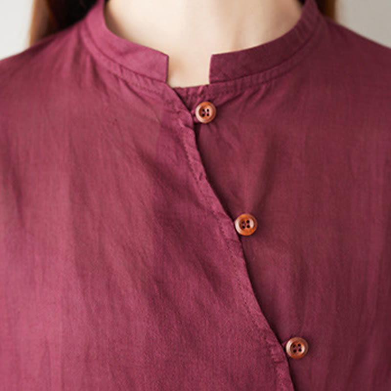 Set da donna in cotone e lino con camicia e pantaloni a maniche a tre quarti, motivo: Buddha Stones , 2 pezzi