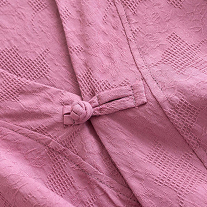 Camicia da donna in cotone e lino Zen, casual, a maniche lunghe, tinta unita, con bottoni e rana, motivo Buddha Stones - image 16