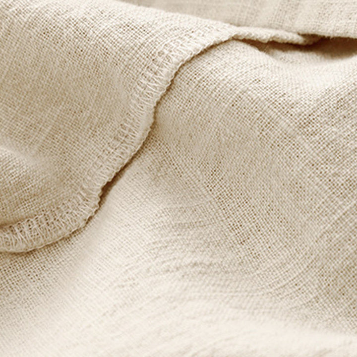 T-shirt casual da donna in cotone e lino con maniche corte e scollo a giro, motivo Buddha Stones, tinta unita - image 7