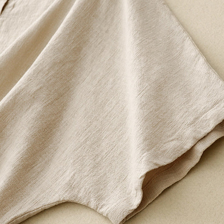 T-shirt casual da donna in cotone e lino con maniche corte e scollo a giro, motivo Buddha Stones, tinta unita - image 5