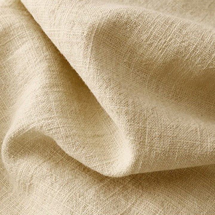 T-shirt casual da donna in cotone e lino con maniche corte e scollo a giro, motivo Buddha Stones, tinta unita - image 8