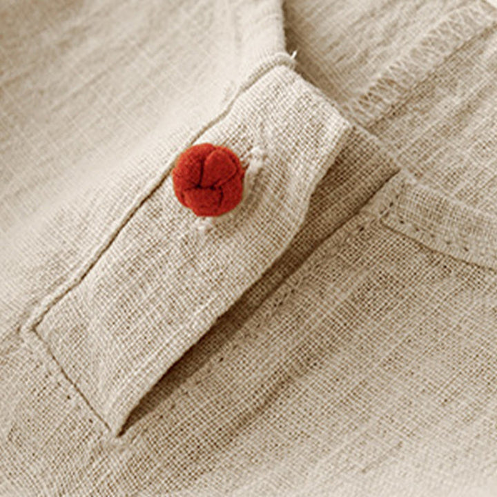 T-shirt casual da donna in cotone e lino con maniche corte e scollo a giro, motivo Buddha Stones, tinta unita - image 6