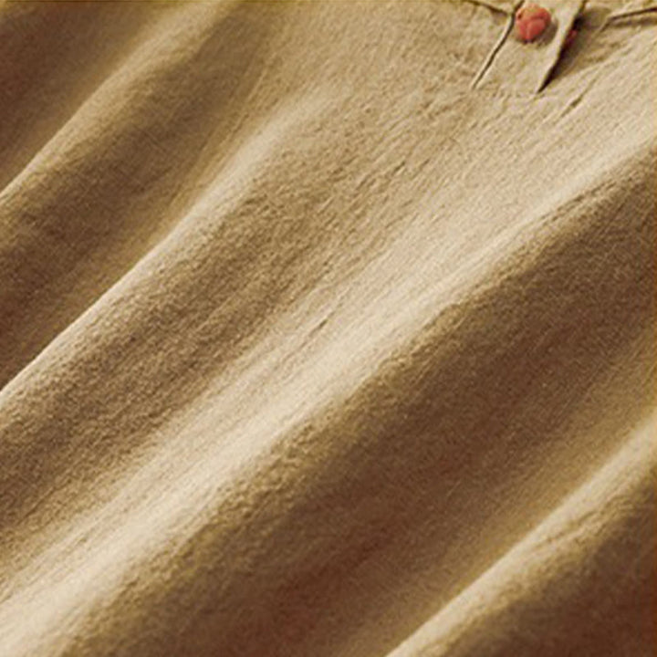 T-shirt casual da donna in cotone e lino con maniche corte e scollo a giro, motivo Buddha Stones, tinta unita - image 17