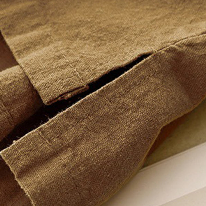 T-shirt casual da donna in cotone e lino con maniche corte e scollo a giro, motivo Buddha Stones, tinta unita - image 15